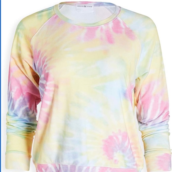 Stripe & Stare Rainbow Sunshine Tie Dye Sweatshirt Shirt Top L - Picture 4 of 12